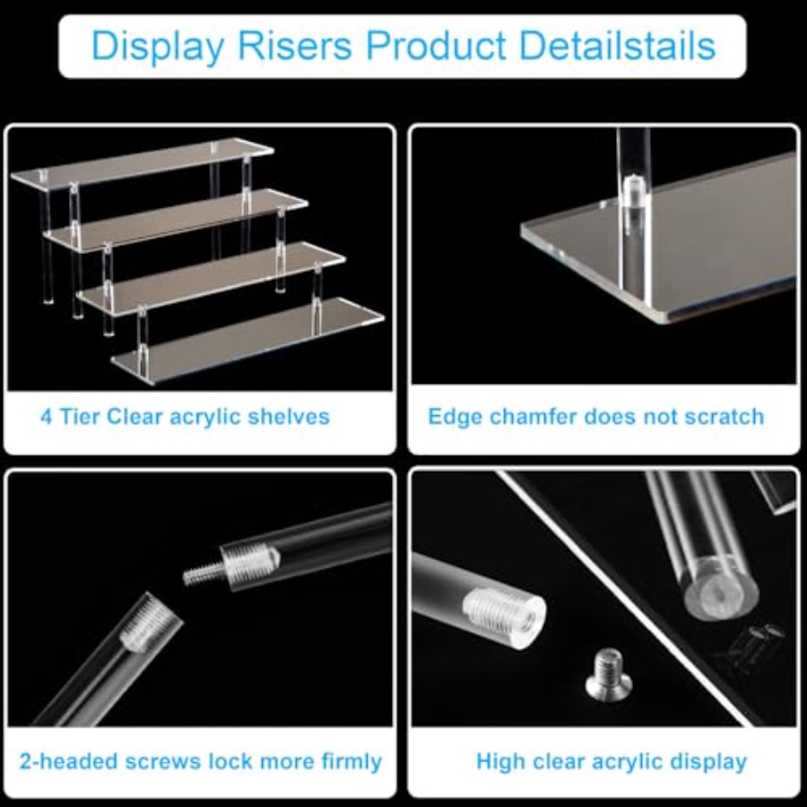 ชั้นวางอะคริลิค 4 ชั้นสำหรับจั - Display Risers Set บทวิจารณ์และราคา